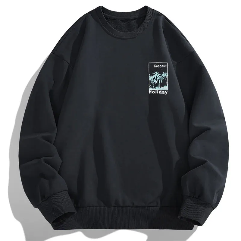 Black Sweatshirts Oversized Long Sleeve Printed Tops Plus Size 110-180kg Men Pullovers 6XL 7XL Round Neck Big Size Men Clothing