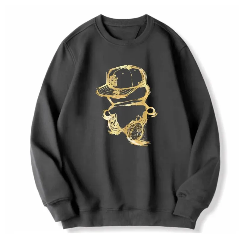 Black Sweatshirts Oversized Long Sleeve Printed Tops Plus Size 110-180kg Men Pullovers 6XL 7XL Round Neck Big Size Men Clothing