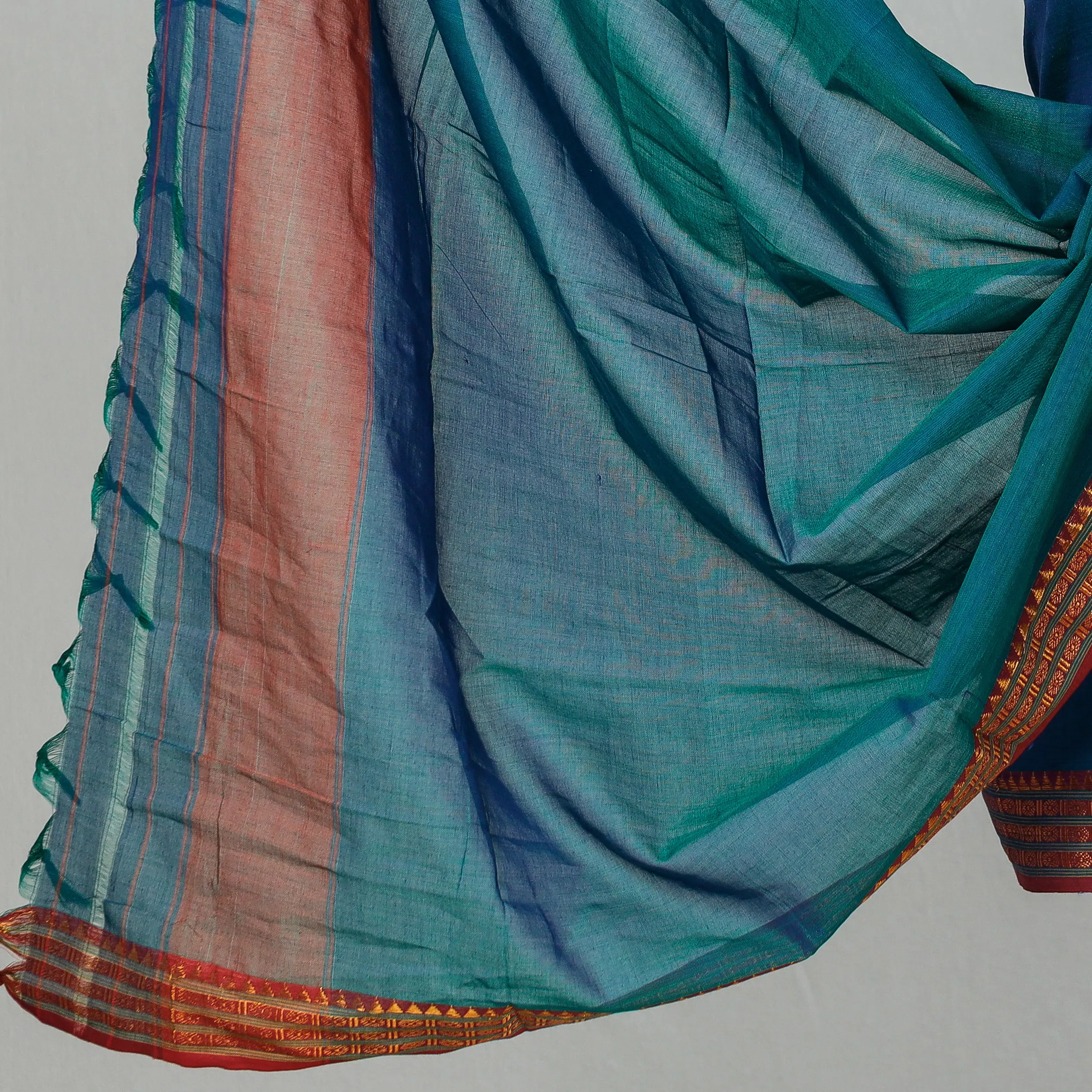 Blue - 3pc Dharwad Cotton Suit Material Set 06
