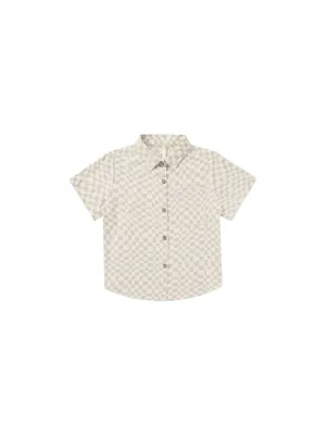 Boys Tops | Collared Shirt - Dove Check | Rylee and Cru