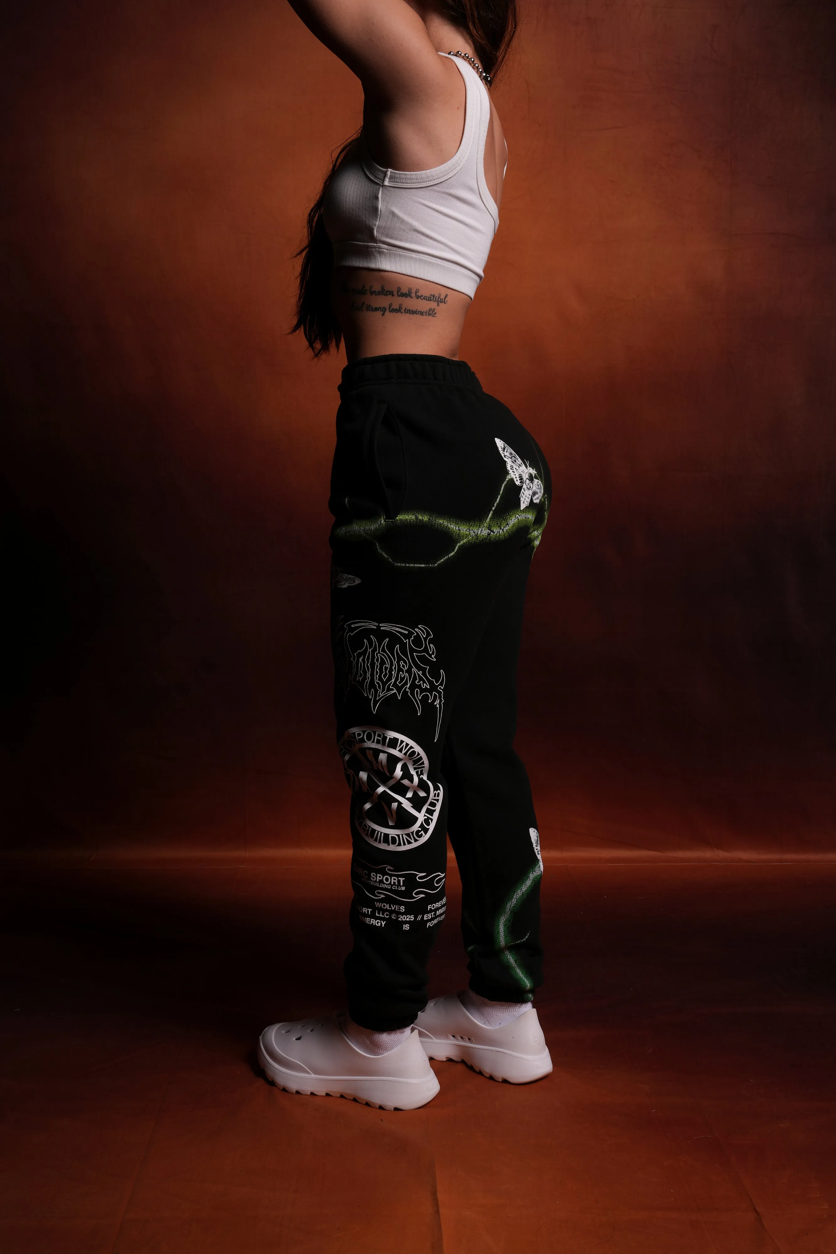 Charged Up She Post Lounge Sweats in Black