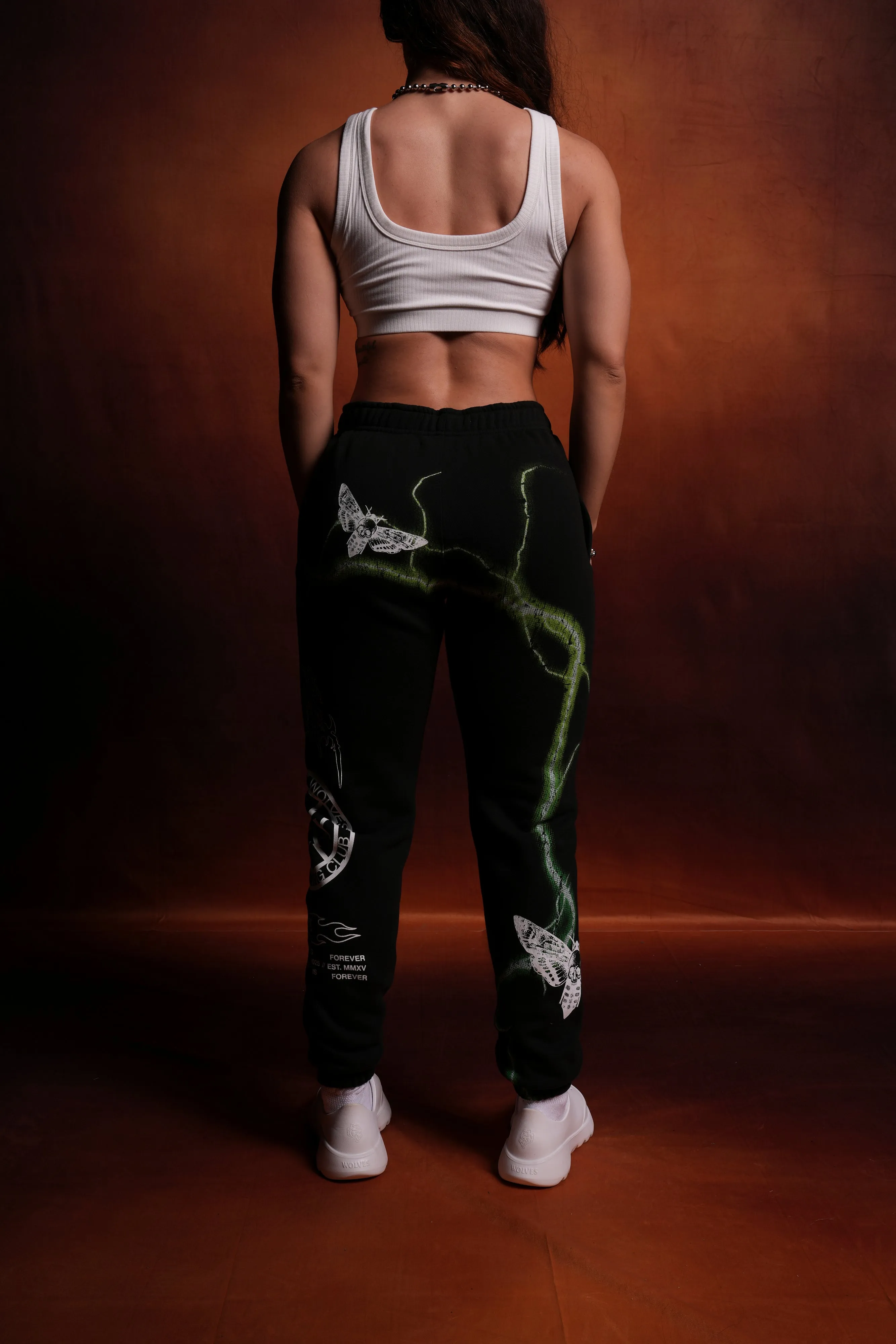Charged Up She Post Lounge Sweats in Black