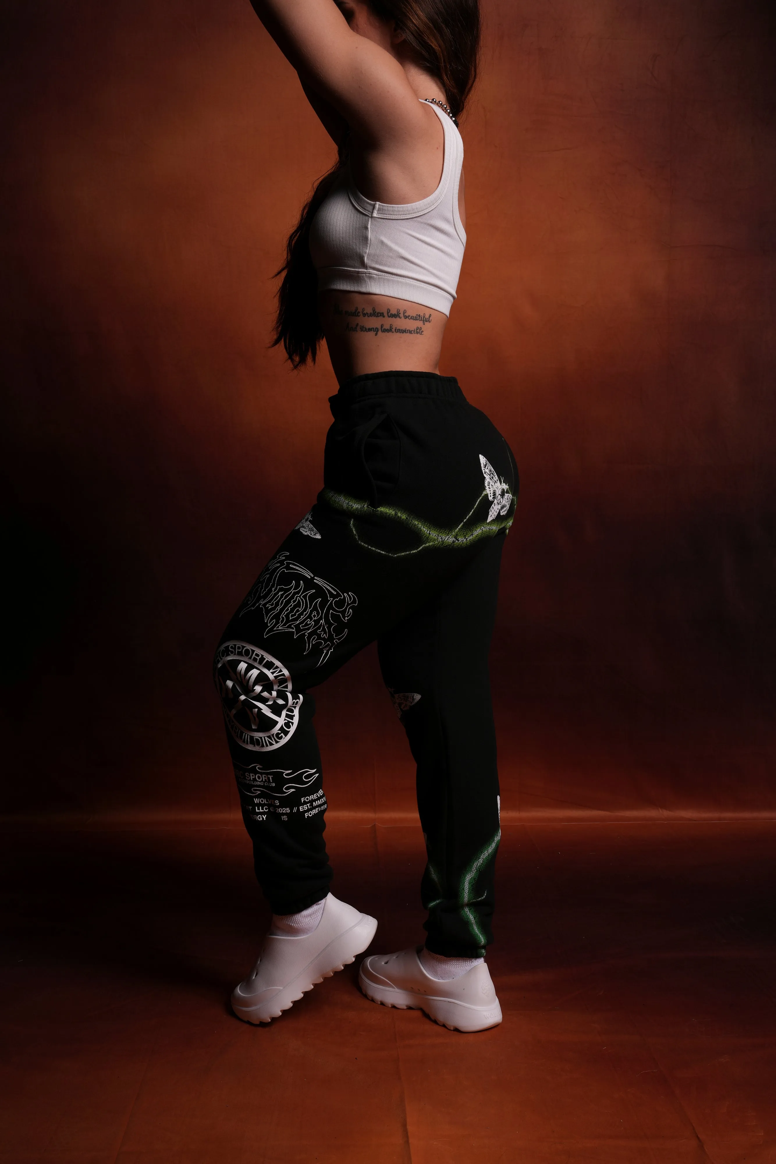 Charged Up She Post Lounge Sweats in Black