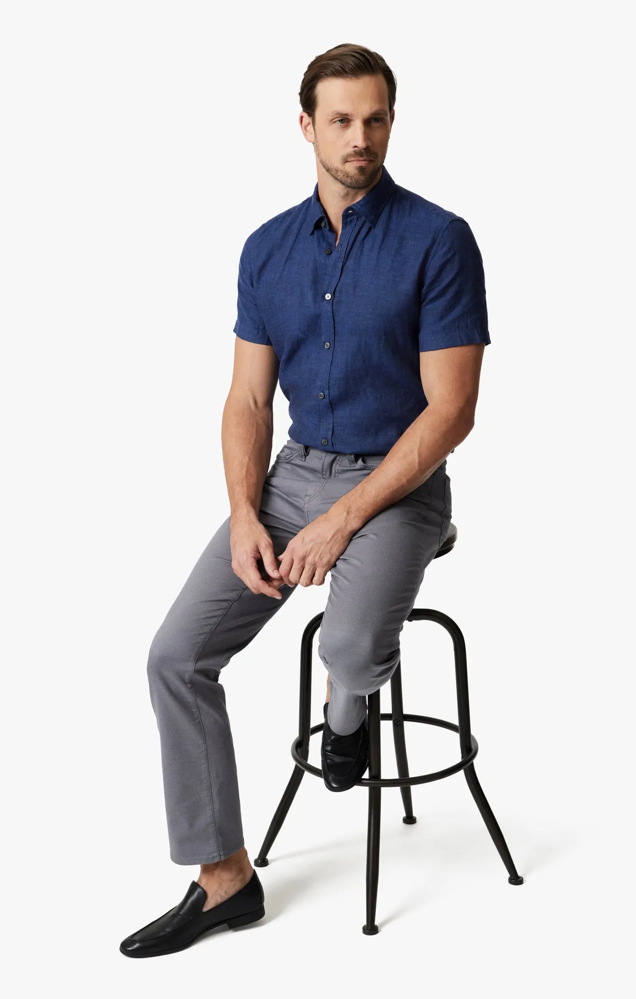 Charisma Relaxed Straight Leg Pants In Stormy Coolmax
