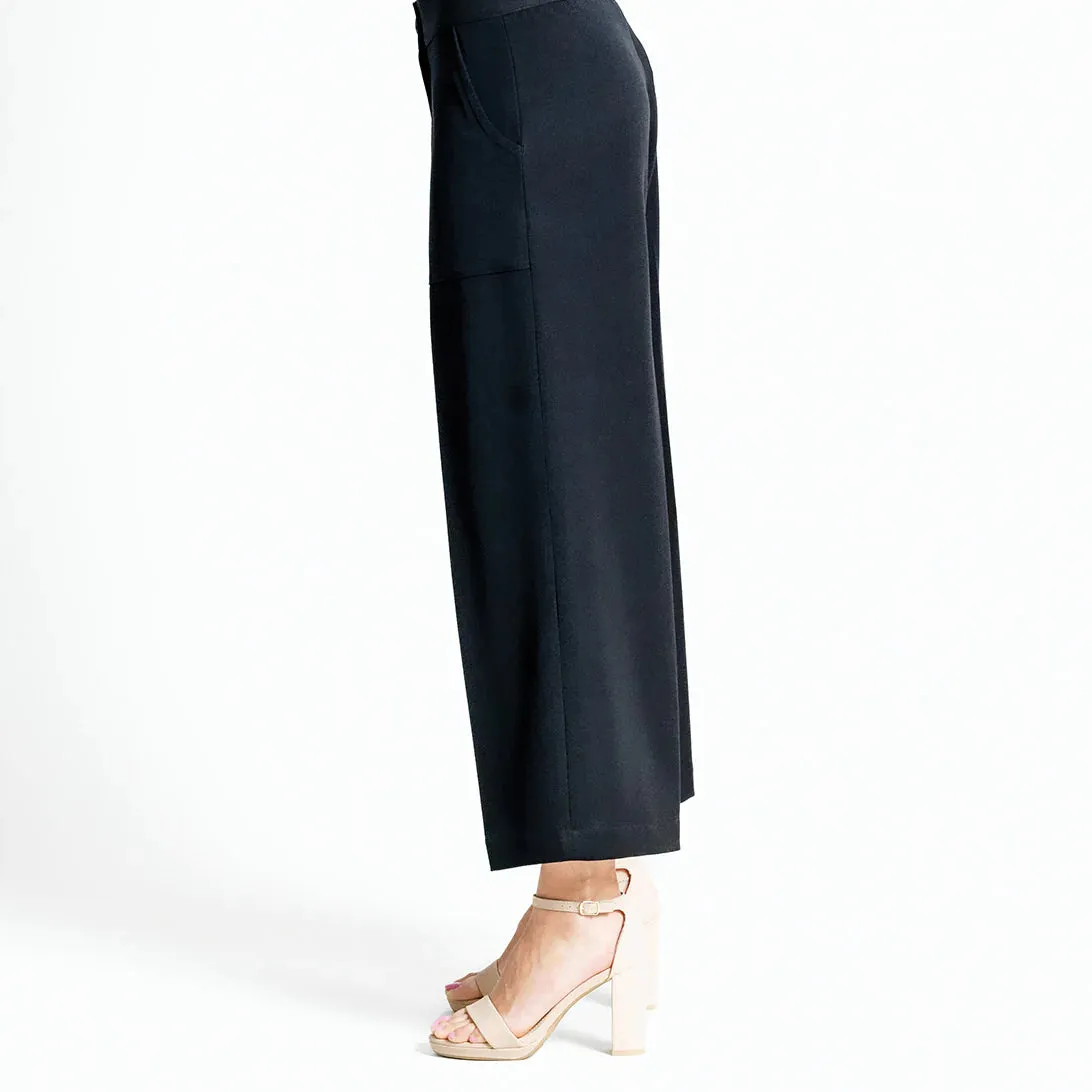 Clara Sunwoo Black Woven Cropped Pants