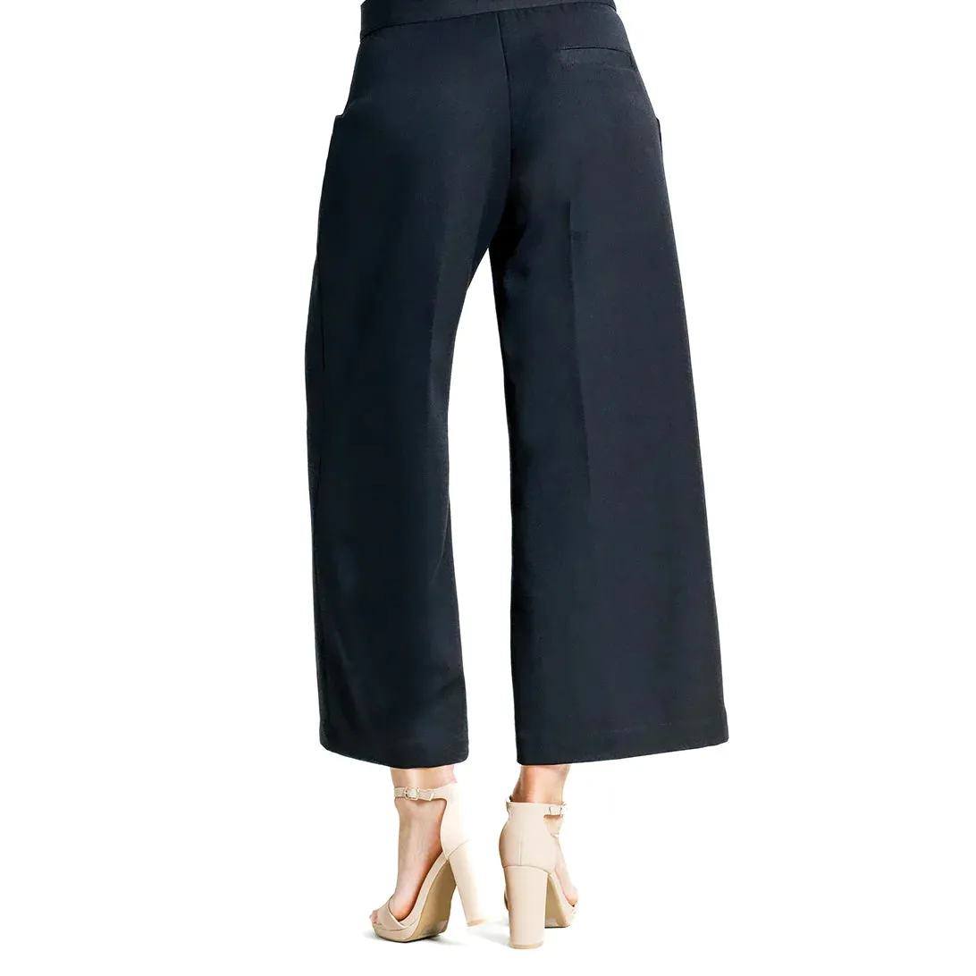 Clara Sunwoo Black Woven Cropped Pants