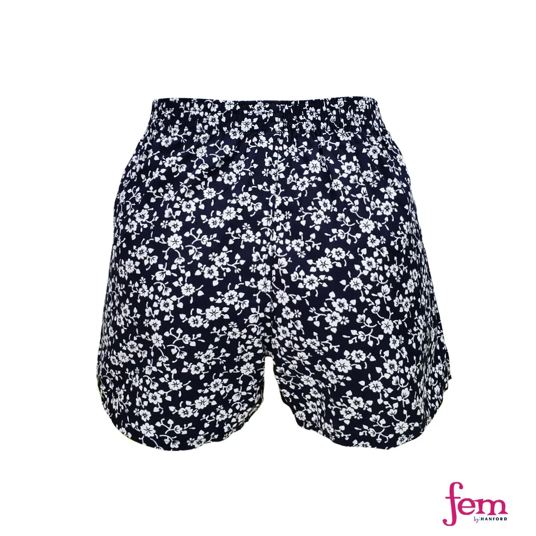 Fem by Hanford Ladies Women 100% Premium Cotton Woven Comfy Sleep Lounge Boxer Shorts Wendi 01 04 05 (1PC) Big Plus Size