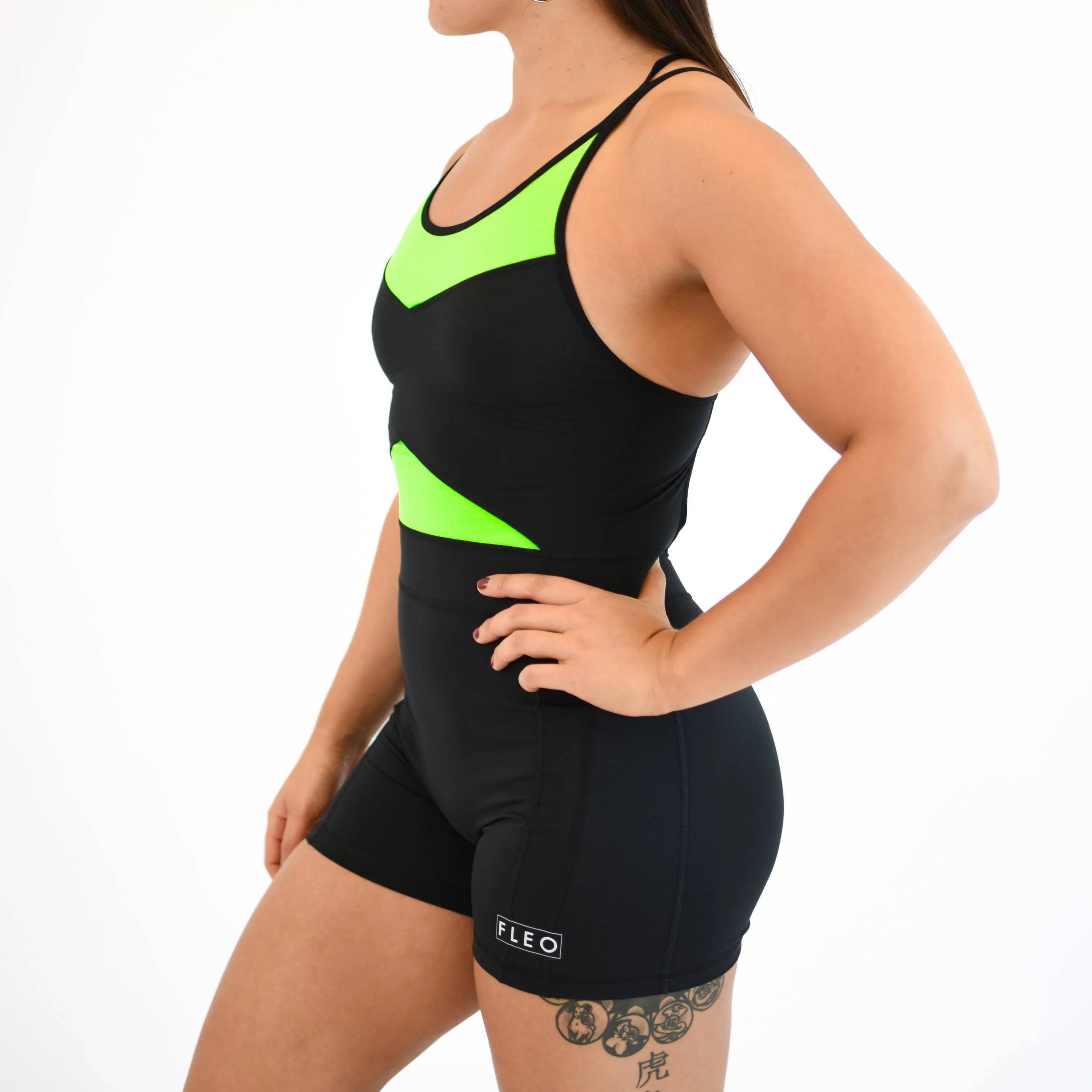 FLEO Singlet (Black   Neon Green)