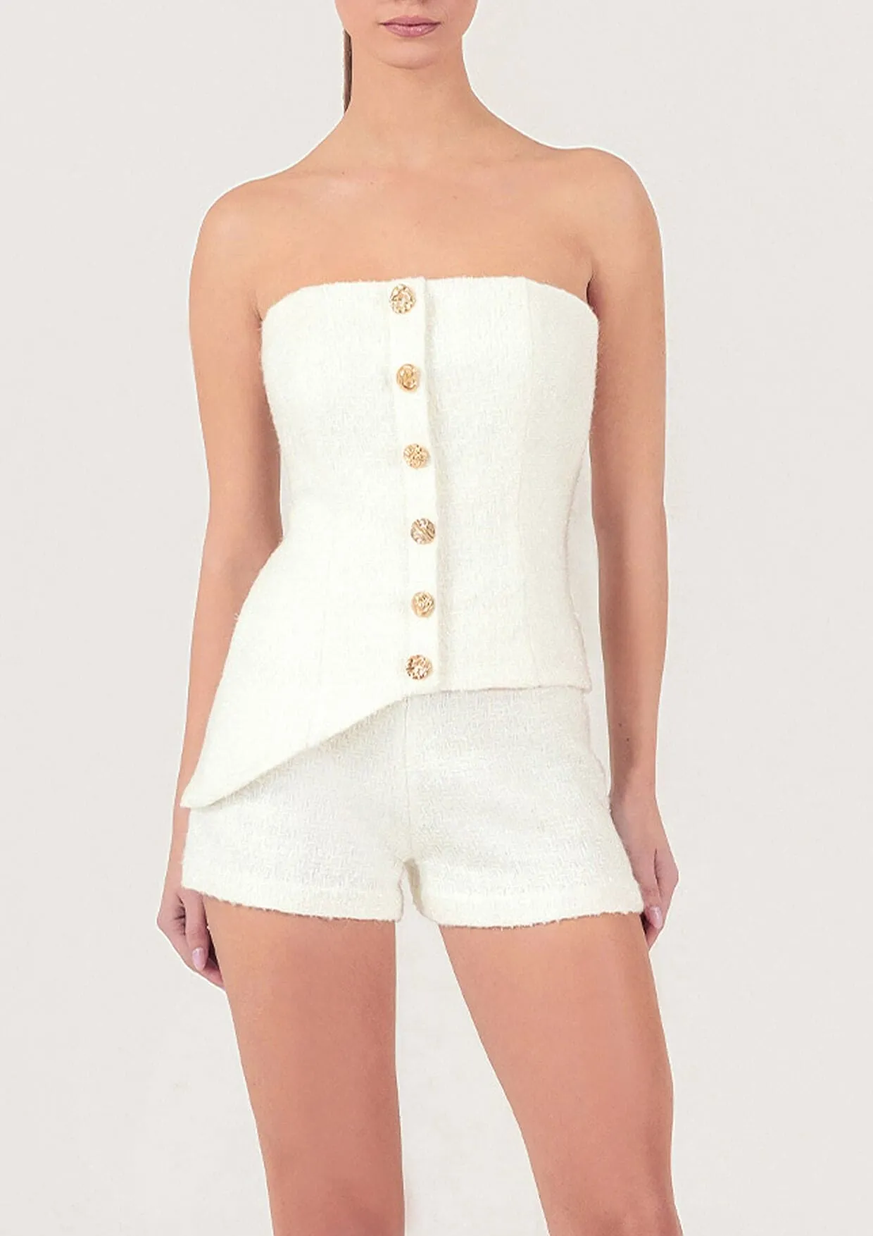 Gold Thread Tweed Shorts