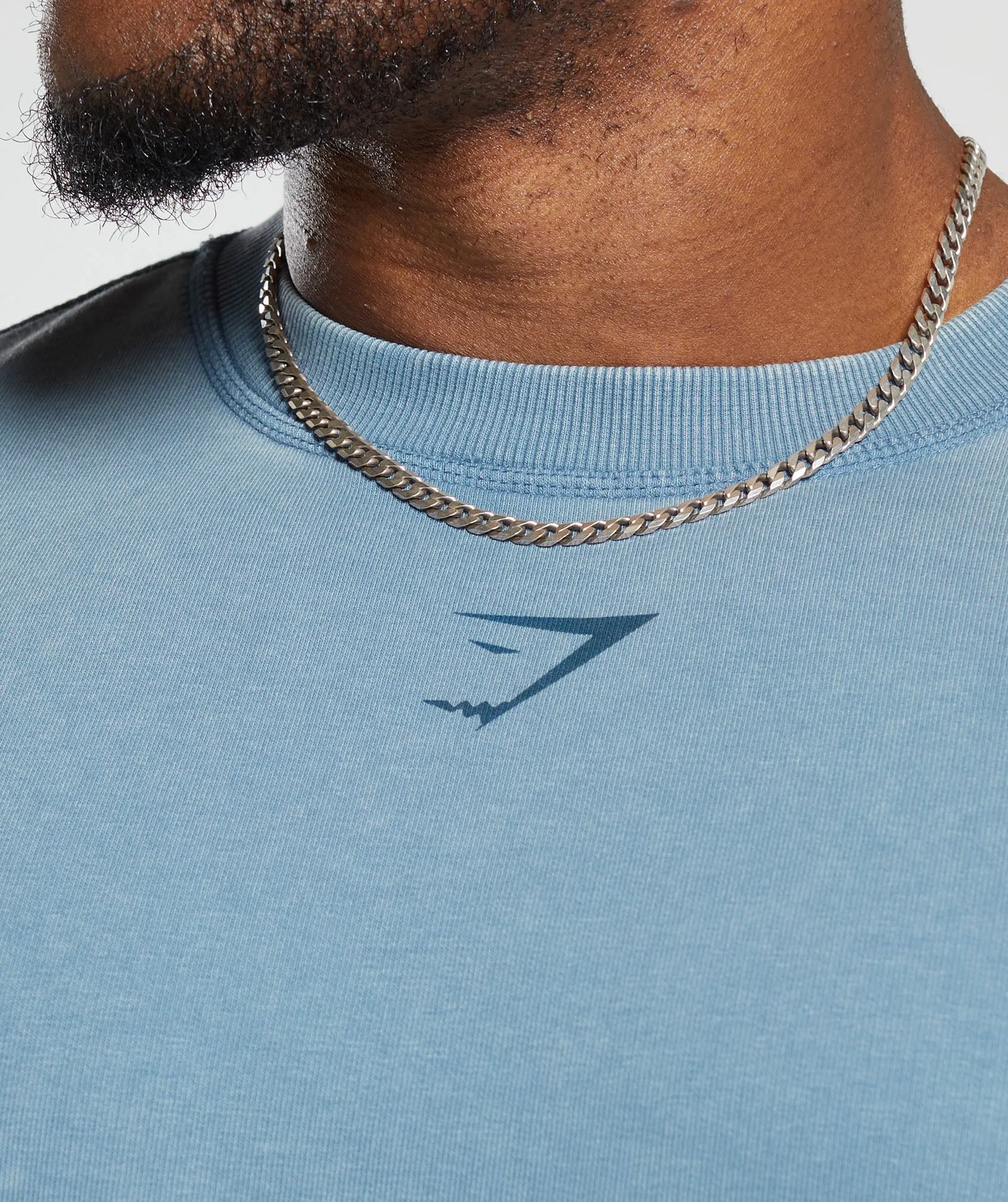 Gymshark Heritage Washed Crew - Faded Blue