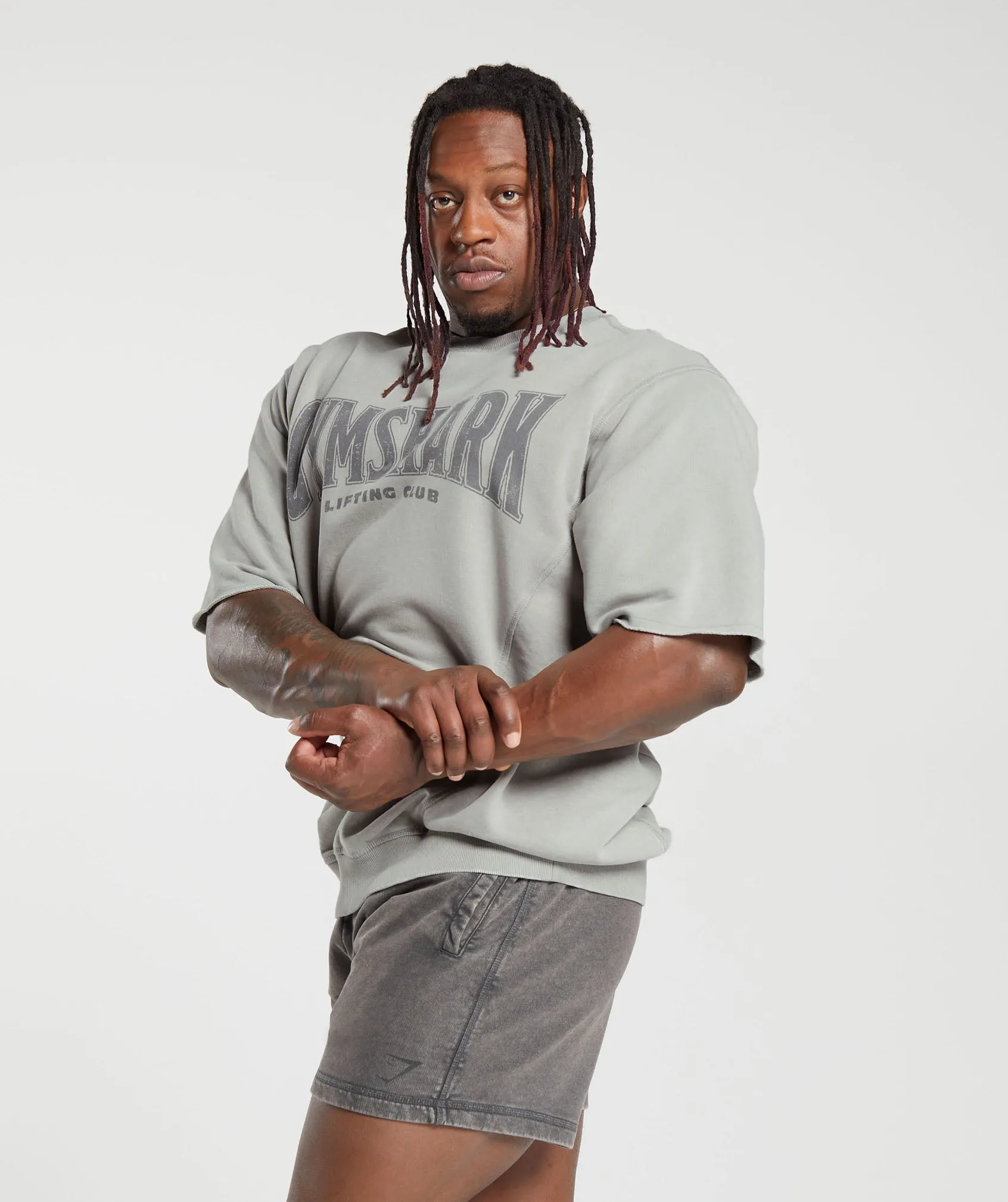 Gymshark Heritage Washed Short Sleeve Crew - Smokey Grey