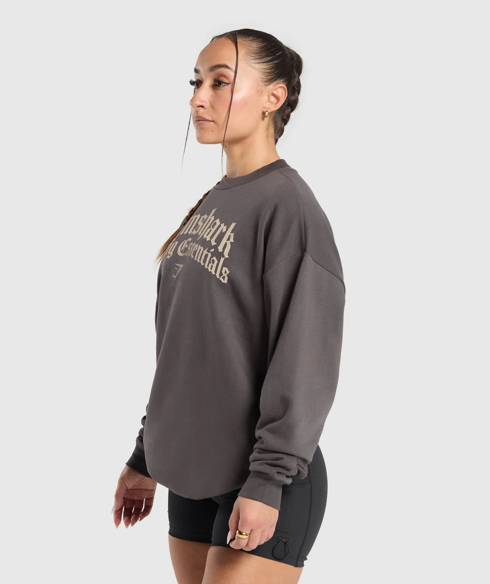 Gymshark Lifting Essentials Oversized Sweatshirt - Greyed Purple