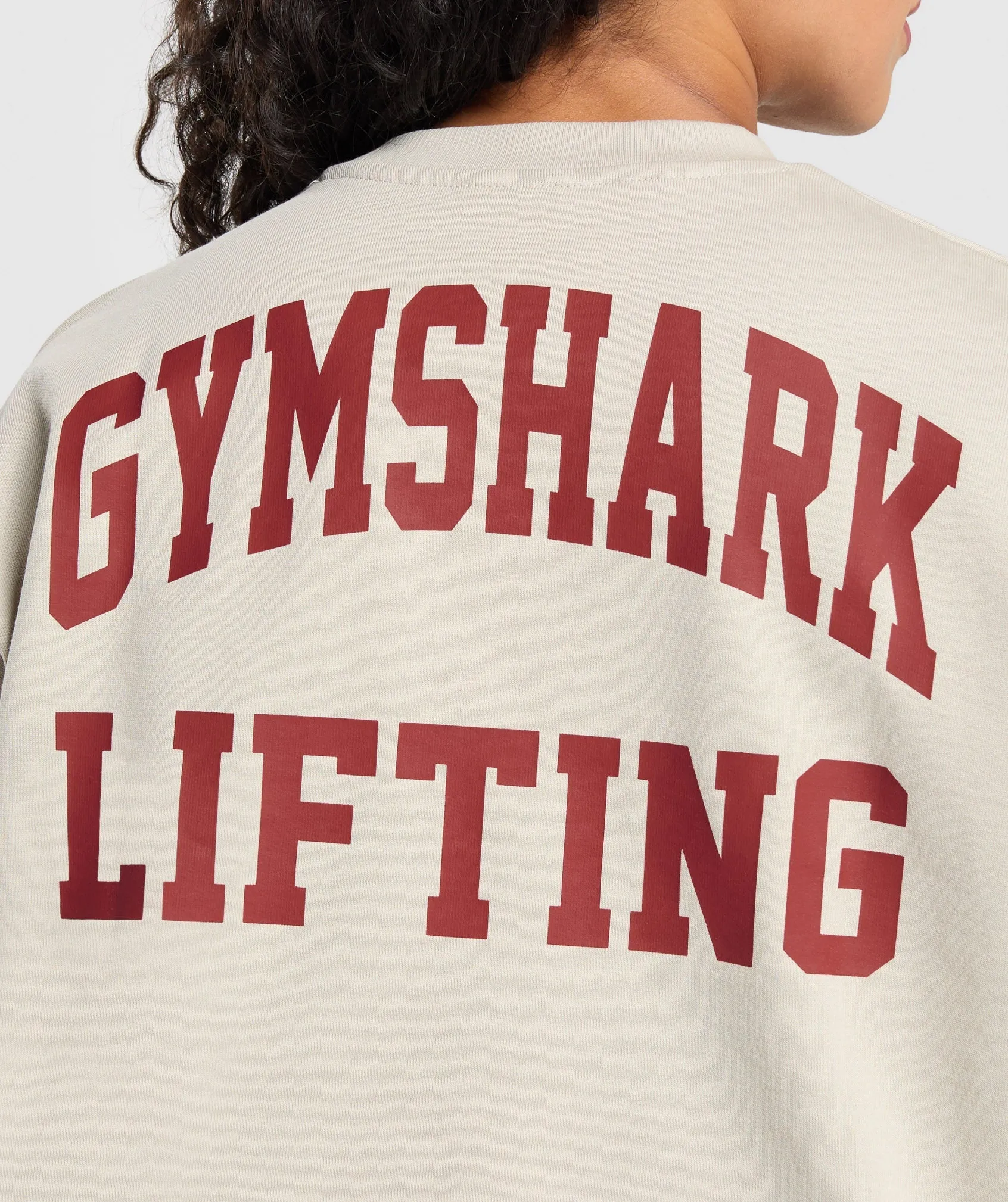 Gymshark Lifting Graphic Midi Sweatshirt - Pebble Grey