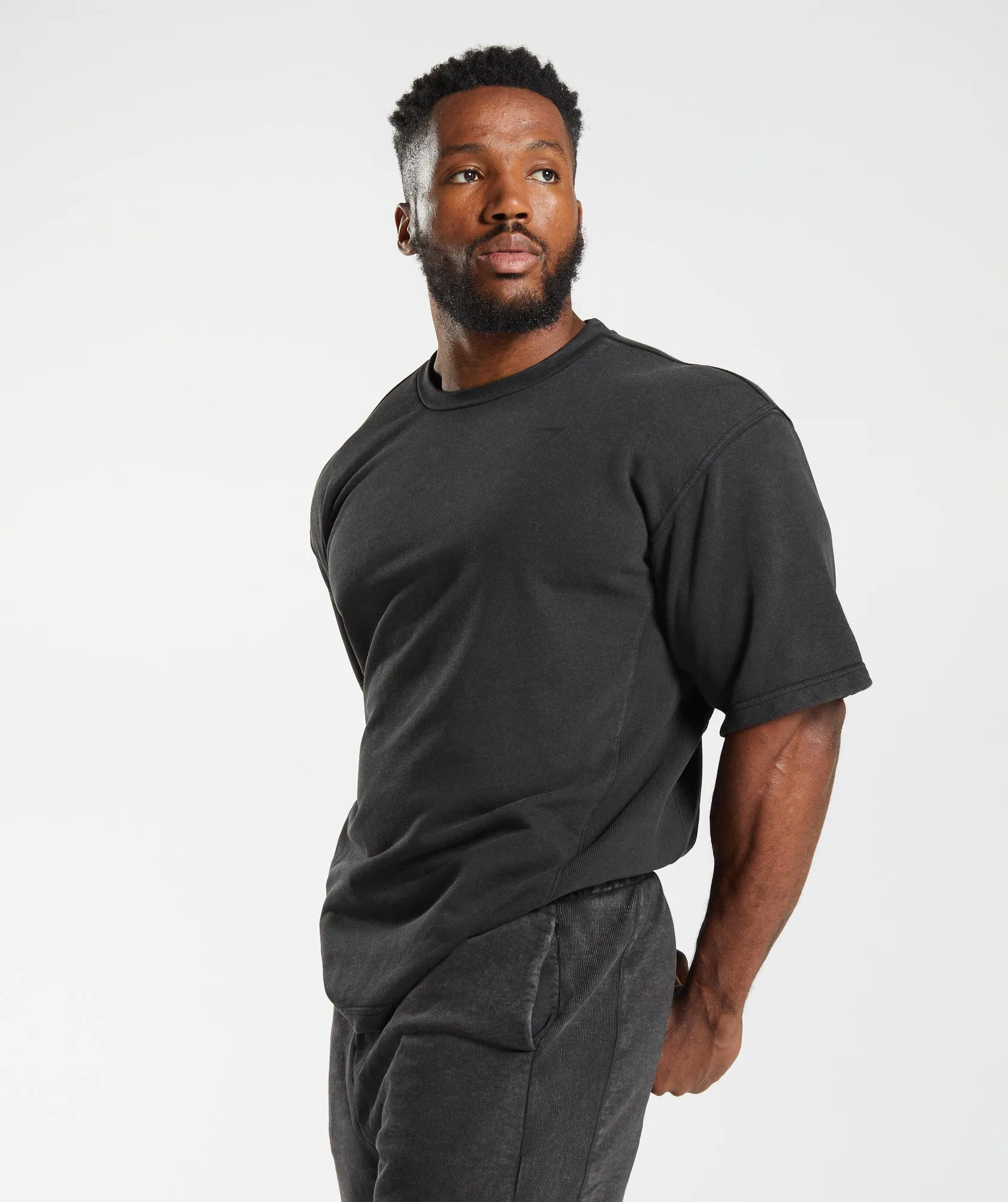 Gymshark Power Washed Short Sleeve Crew - Black