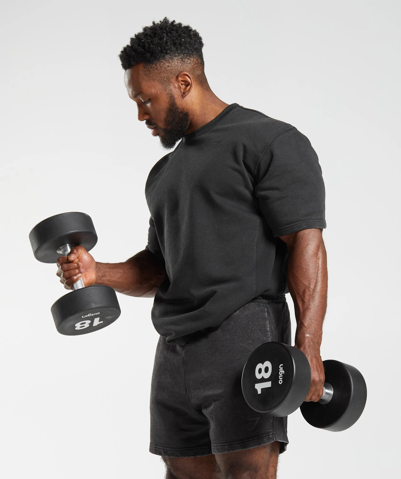 Gymshark Power Washed Short Sleeve Crew - Black