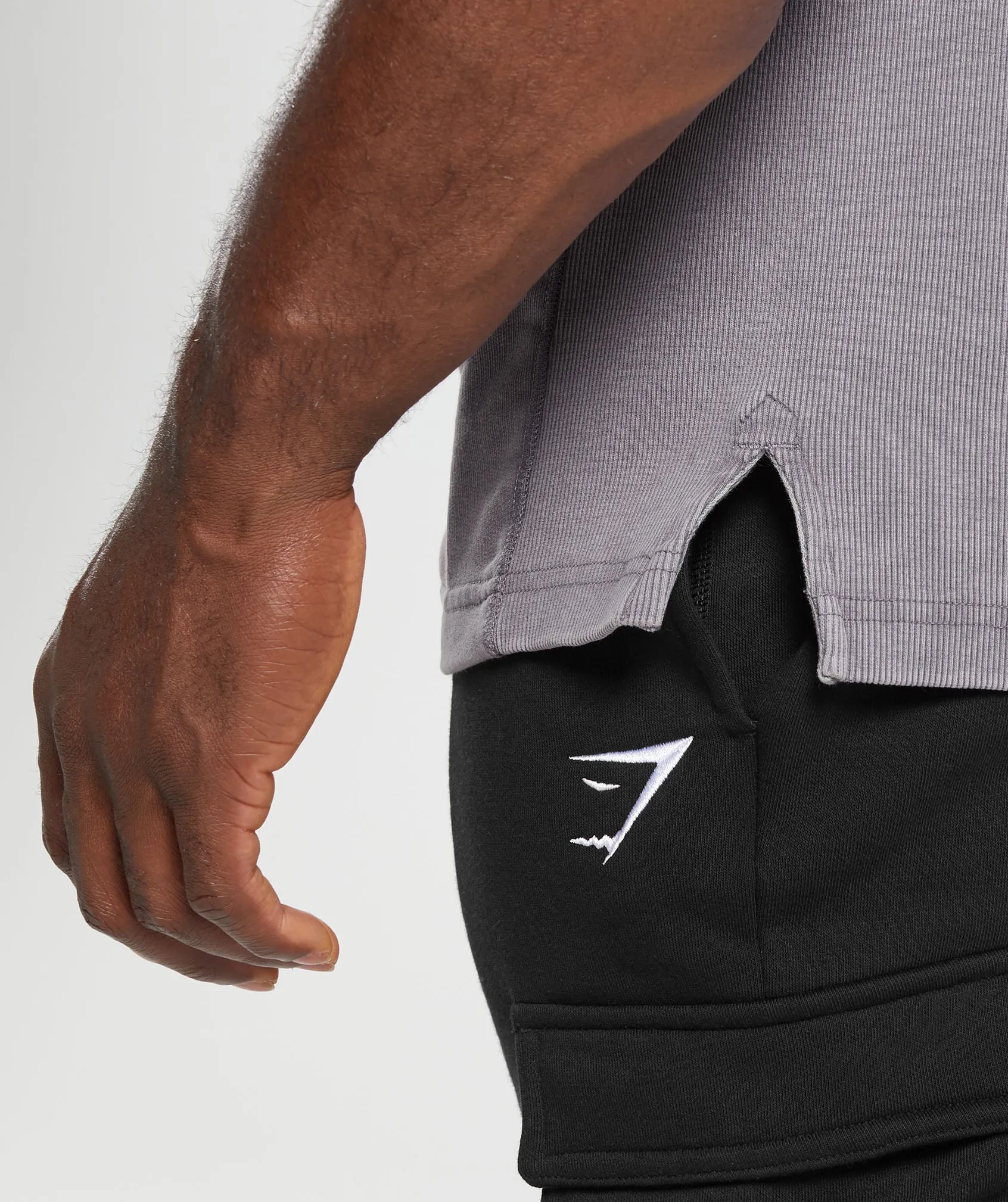 Gymshark Power Washed Short Sleeve Crew - Fog Purple
