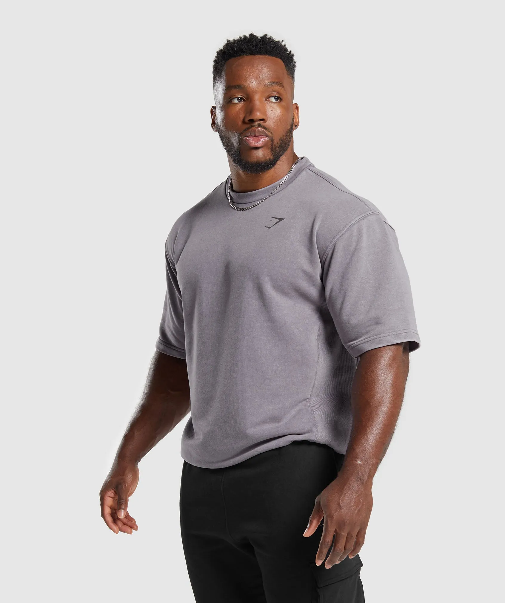 Gymshark Power Washed Short Sleeve Crew - Fog Purple