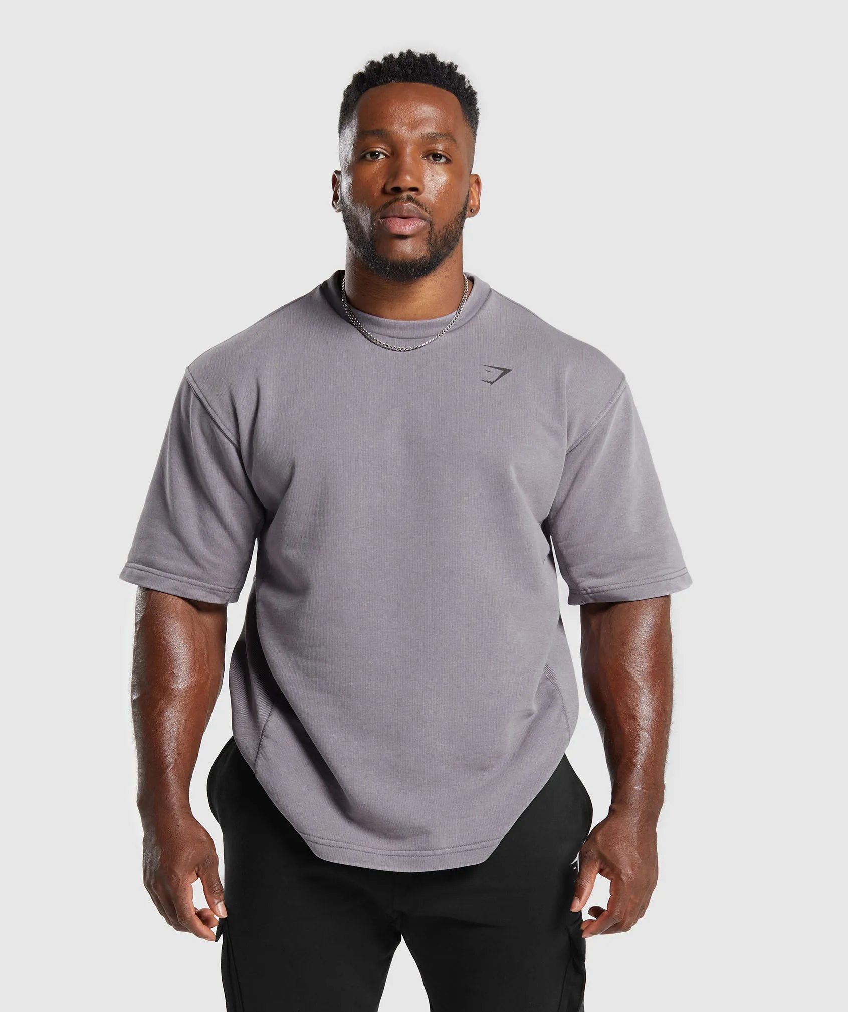 Gymshark Power Washed Short Sleeve Crew - Fog Purple