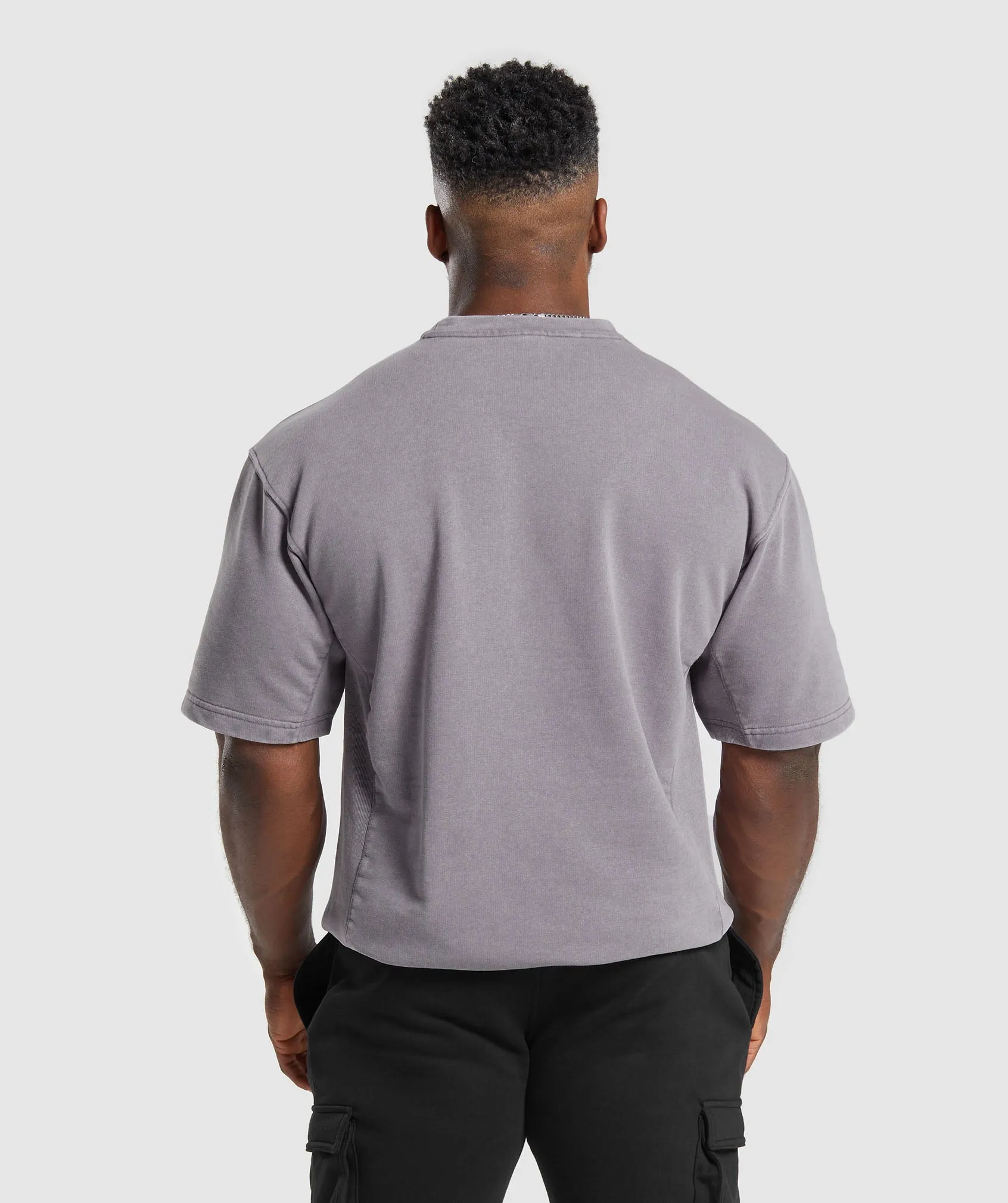 Gymshark Power Washed Short Sleeve Crew - Fog Purple