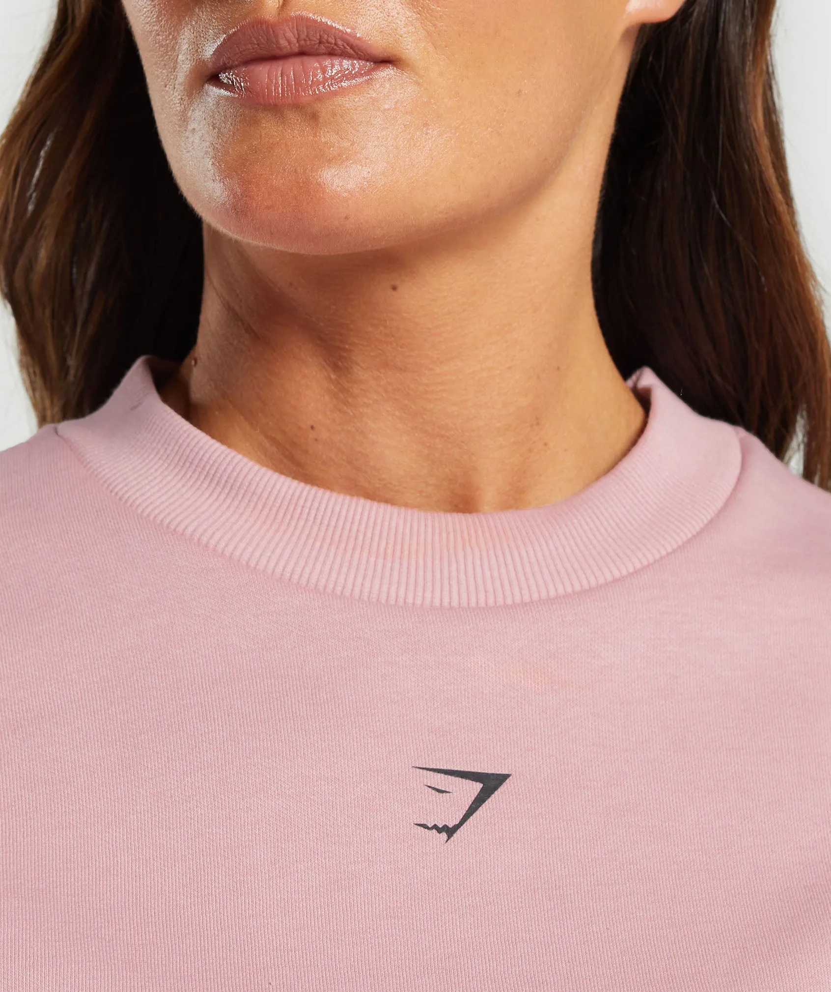 Gymshark Strong Girl Lifting Club Oversized Graphic Crew - Light Pink