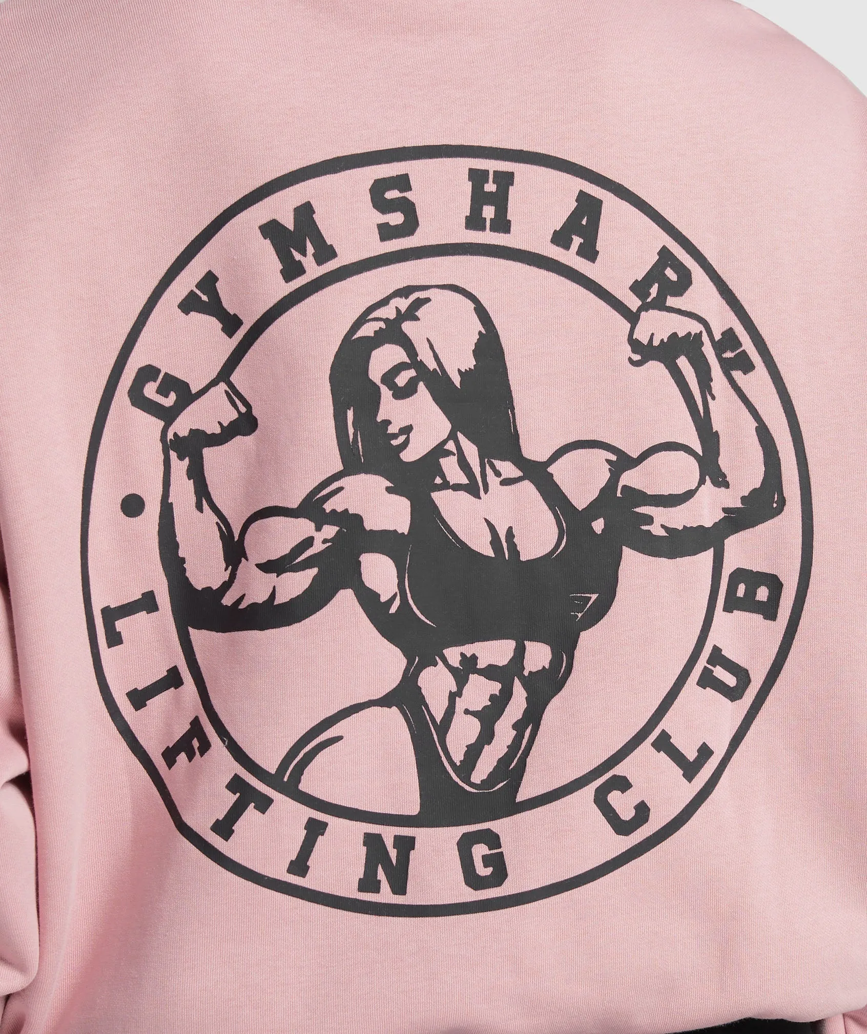 Gymshark Strong Girl Lifting Club Oversized Graphic Crew - Light Pink