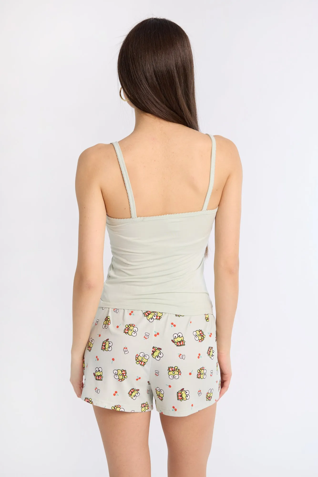 Keroppi Super Soft Pajama Tank Top And Shorts 2-Piece Set