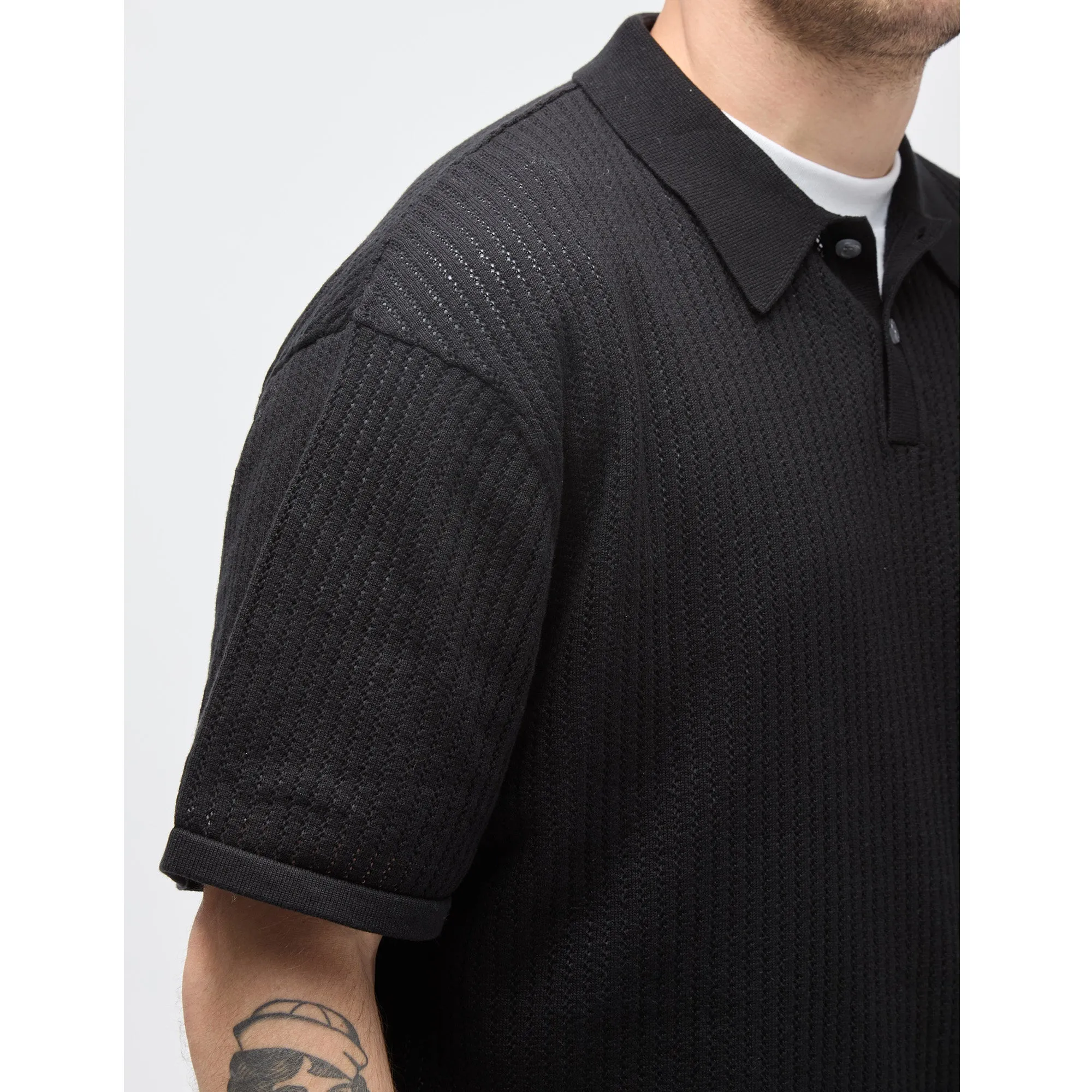 Loose Gauge Knit Polo