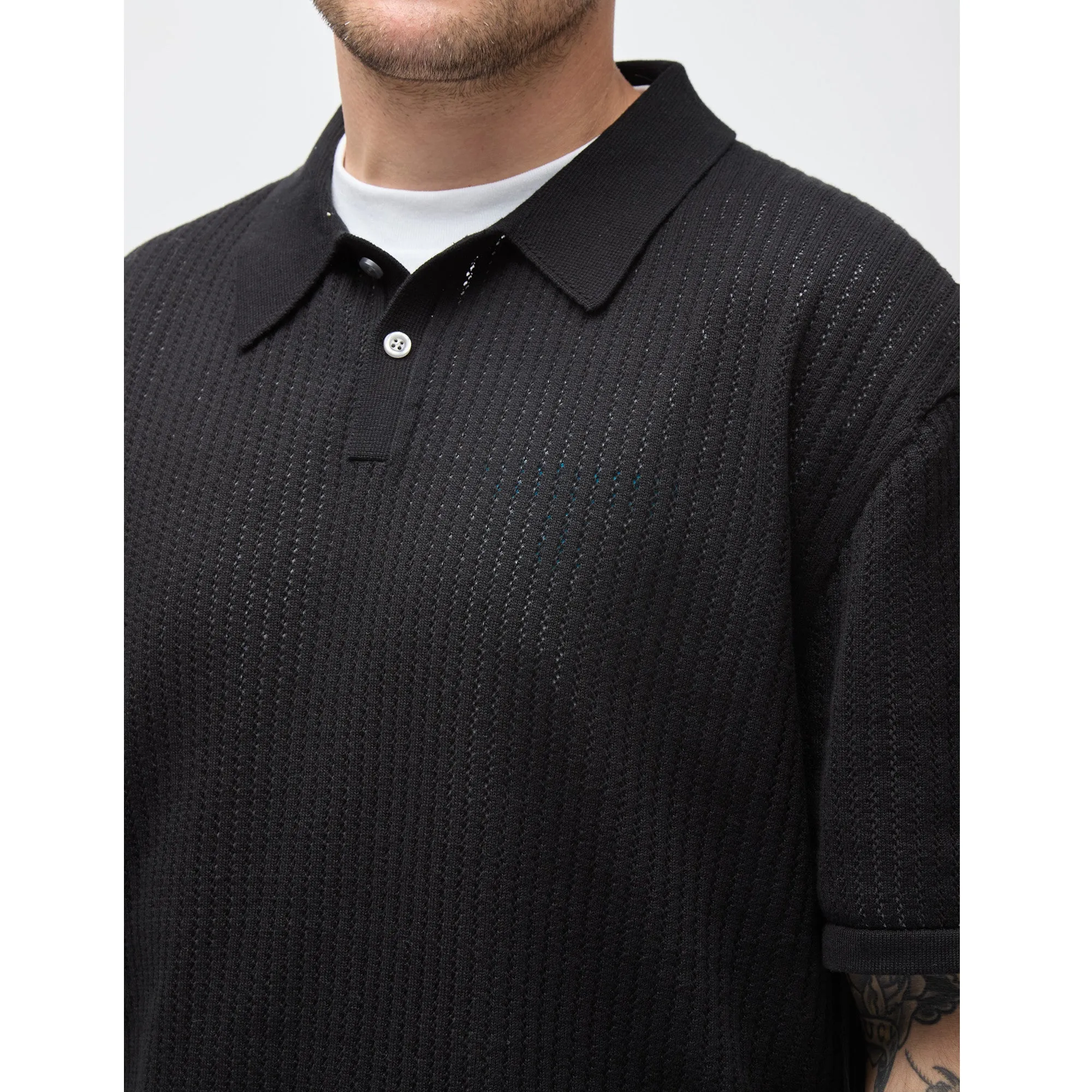 Loose Gauge Knit Polo