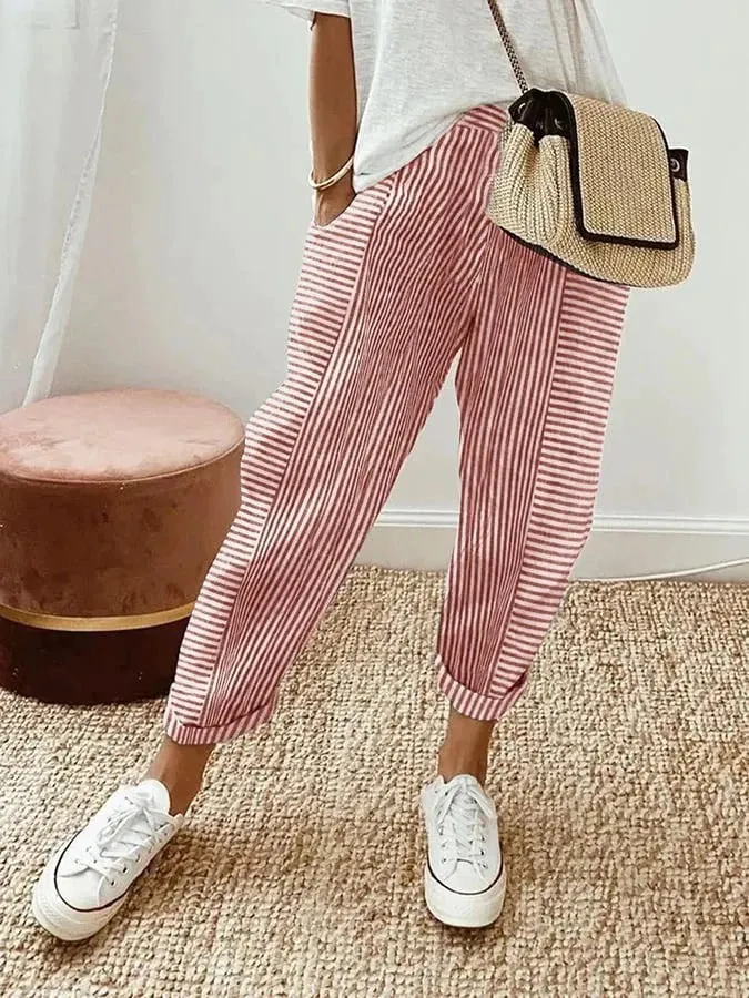 Pamela  Relaxed Striped Trousers