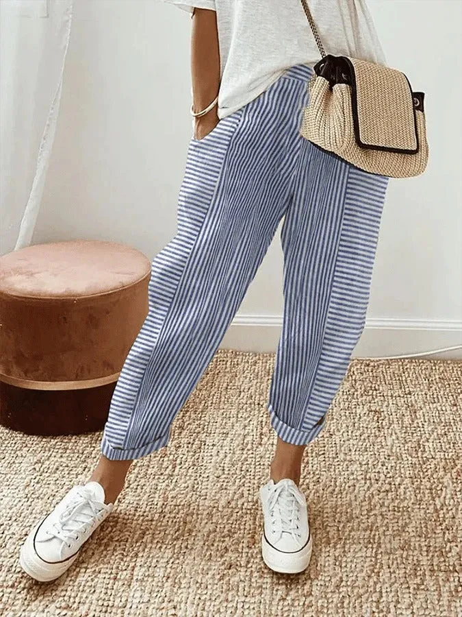 Pamela  Relaxed Striped Trousers