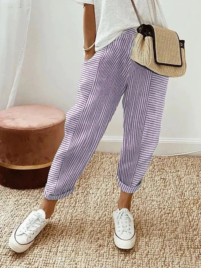 Pamela  Relaxed Striped Trousers