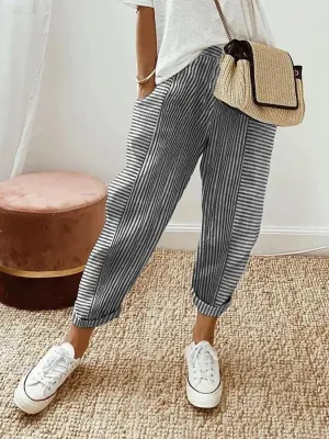Pamela  Relaxed Striped Trousers
