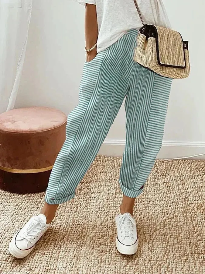 Pamela  Relaxed Striped Trousers