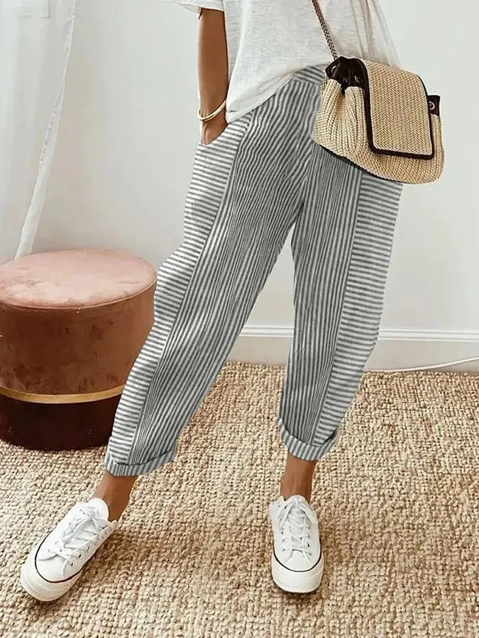Pamela  Relaxed Striped Trousers