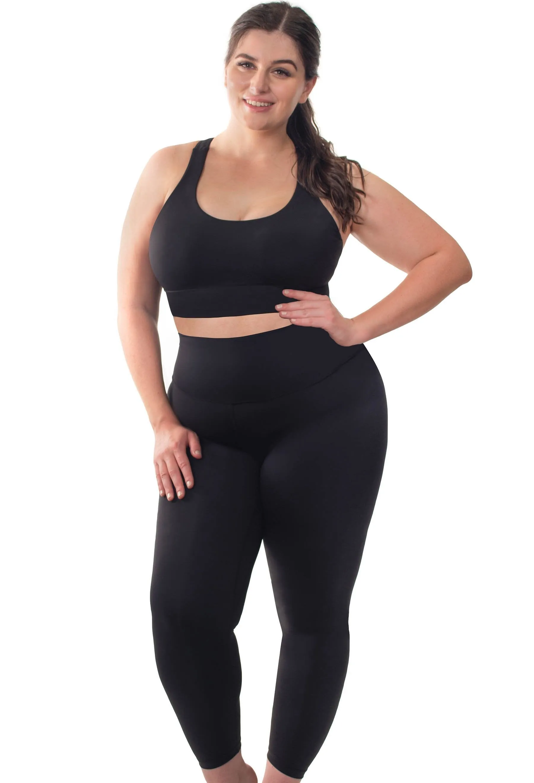 Plus Size High Waisted Sleek Gym Leggings (Lint & Pet Hair Resistant)