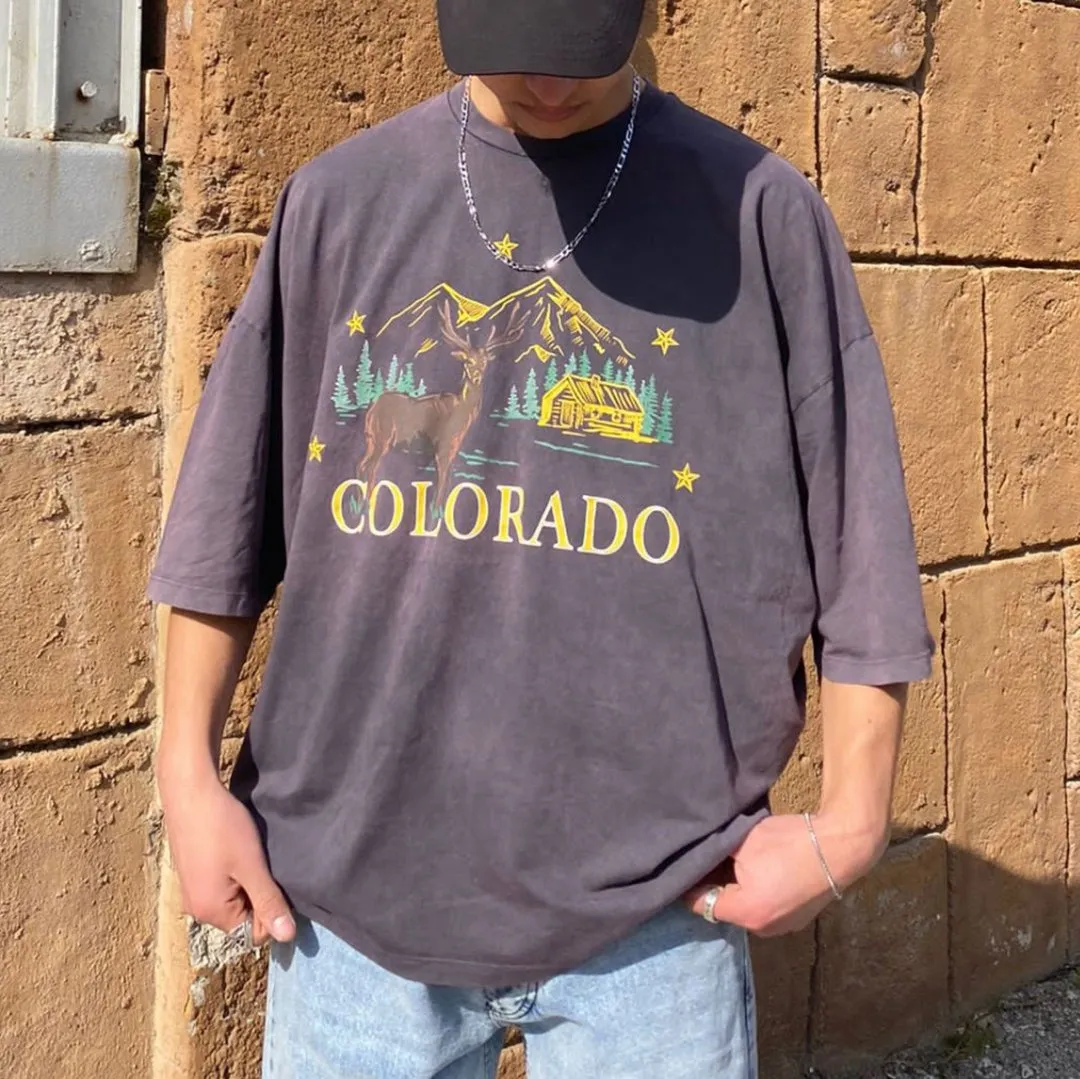 Retro Oversized Colorado Print T-Shirt