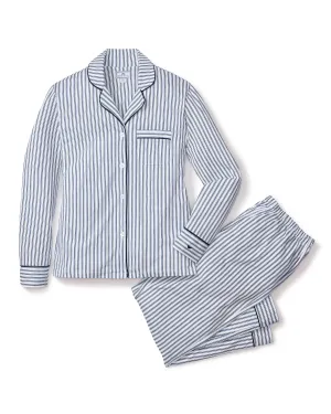Women's Pima Pajama Set | Navy French Ticking