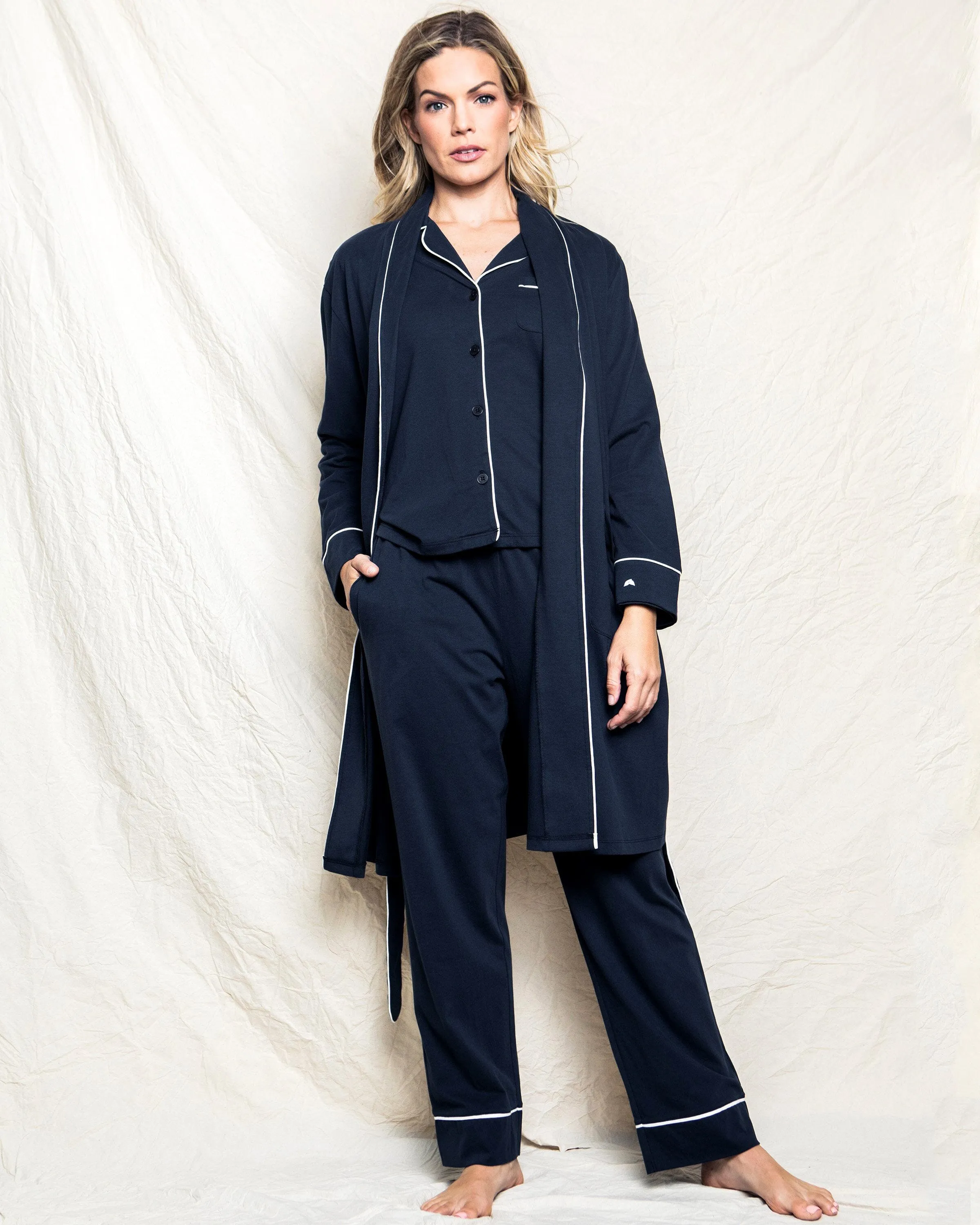 Women's Pima Robe | Navy
